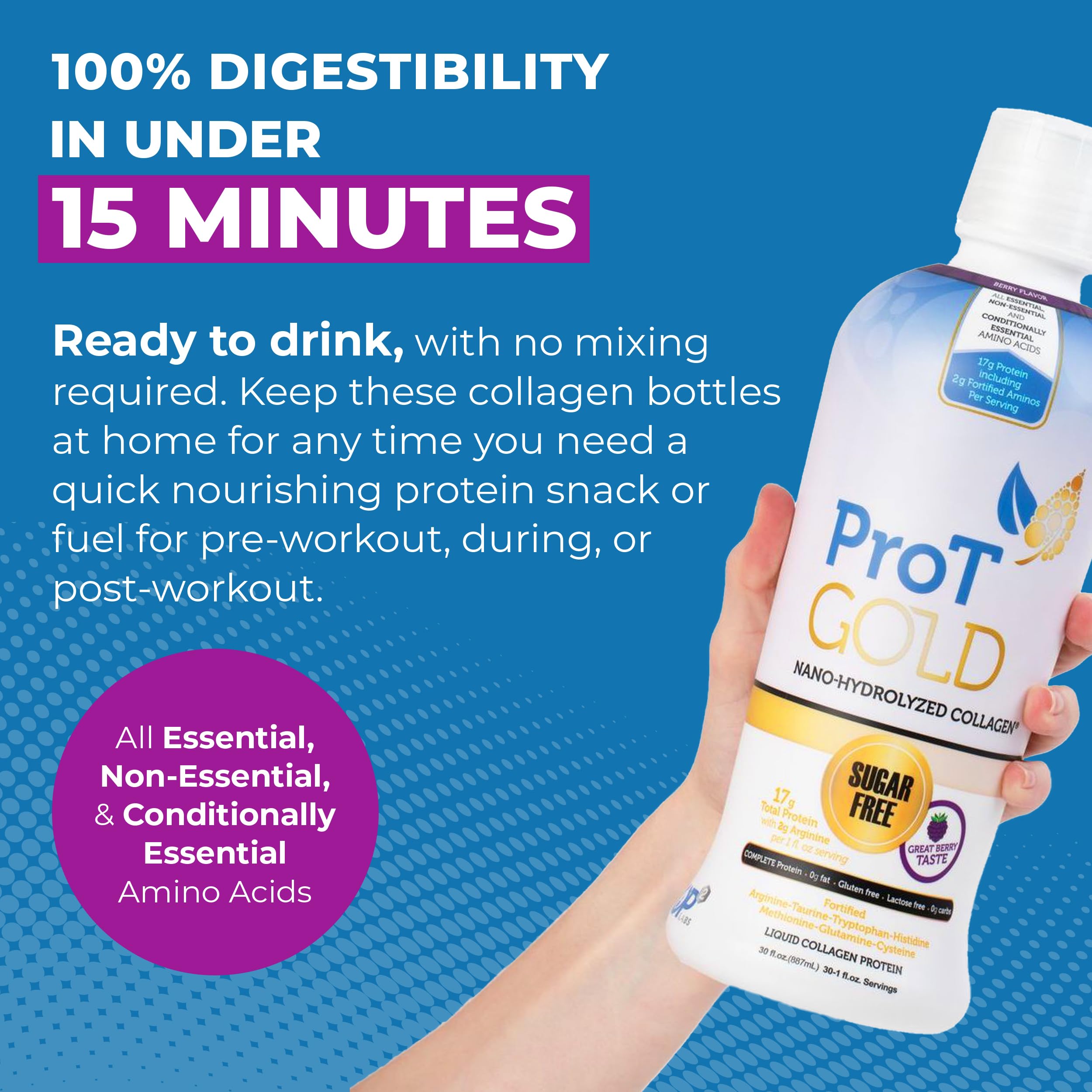 Nutrition facts and ingredients for ProT Gold Collagen Shot