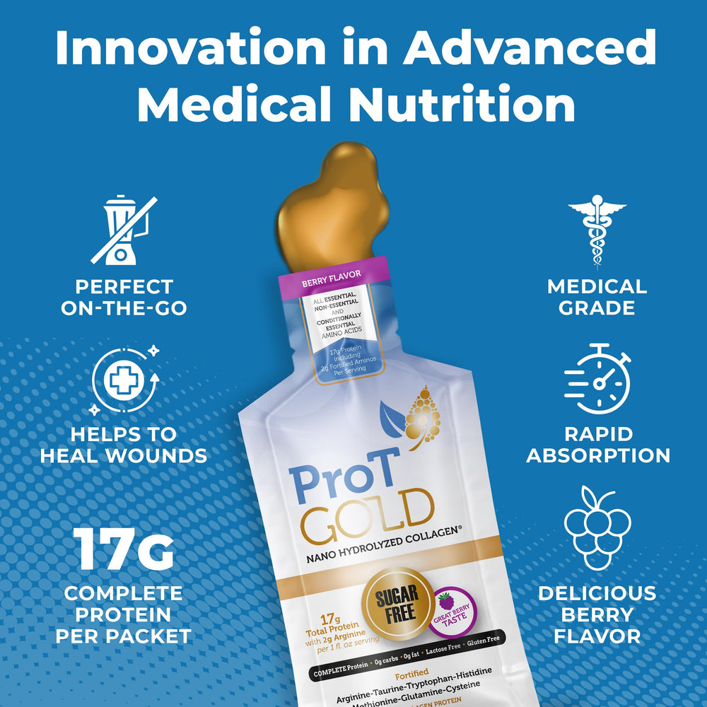 Ingredient details and nutrition highlights of ProT Gold Berry Collagen Shot