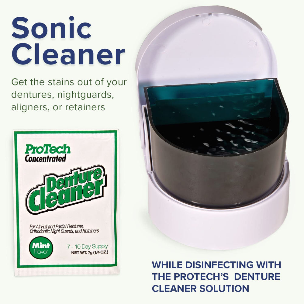 ProTech denture cleaning brush with ergonomic angled head