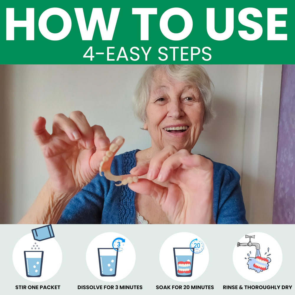 Moisture-proof packaging for long-lasting denture cleaner