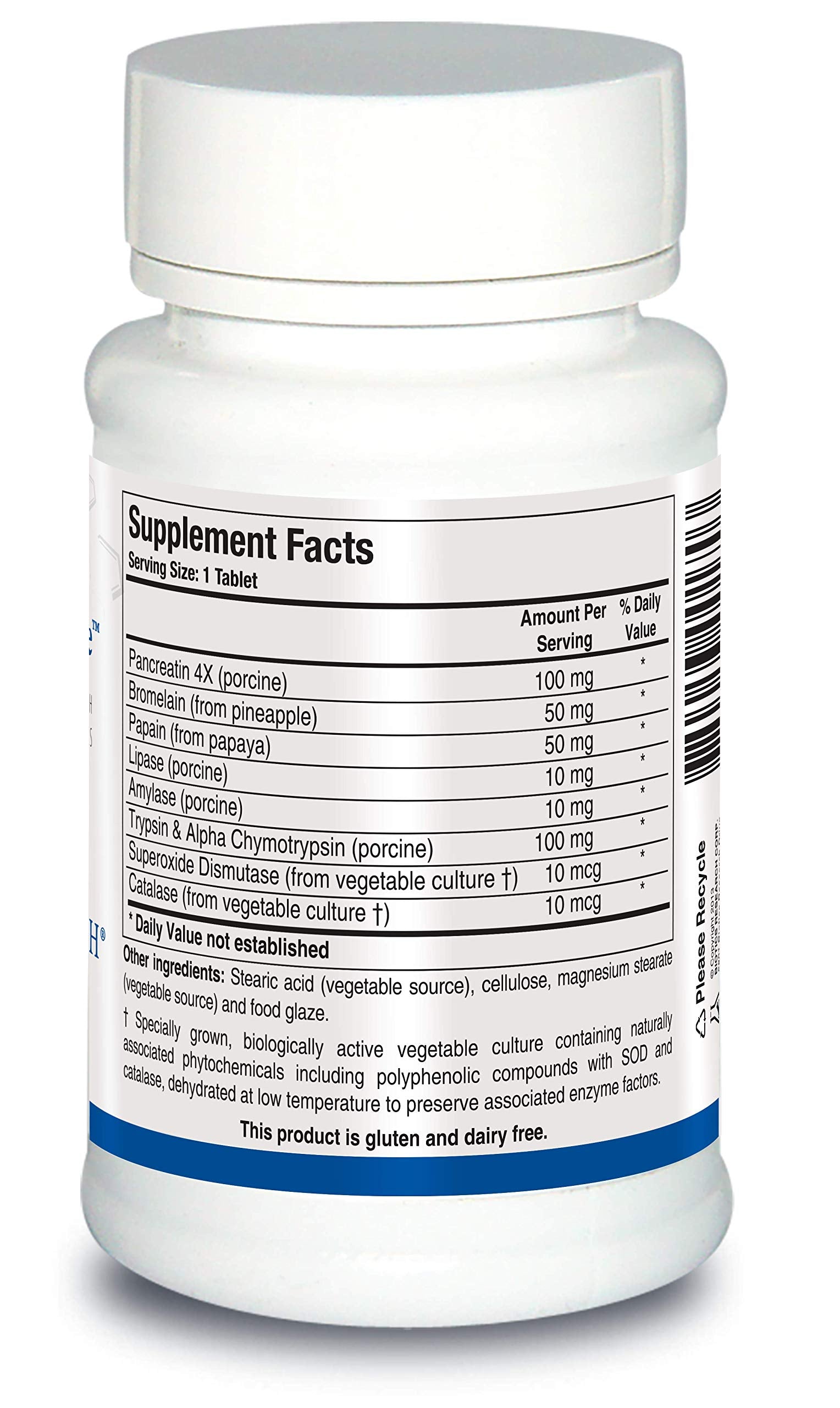 Proteolytic enzymes pancreatin lipase and amylase supporting protein digestion