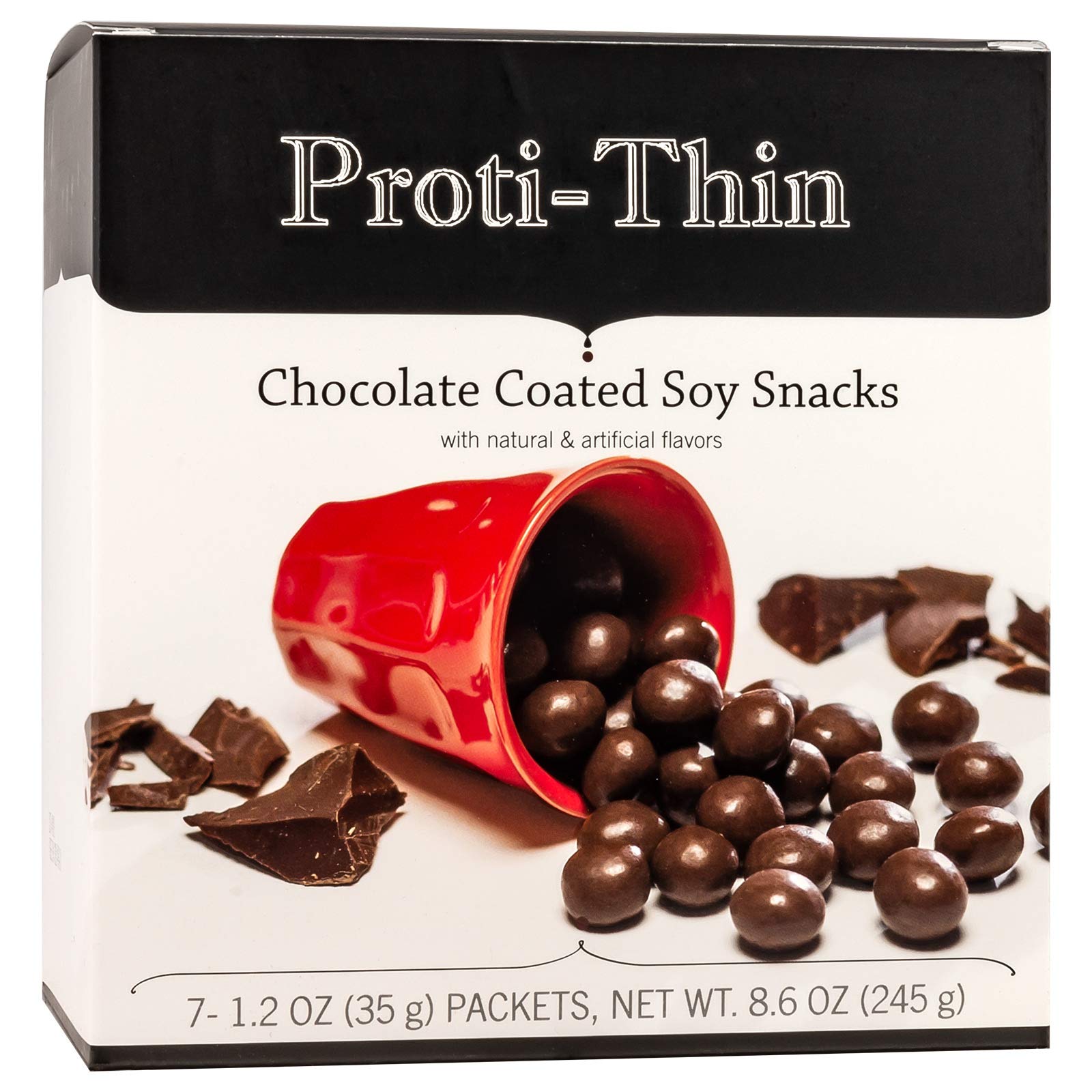 Proti-Thin chocolate-coated soy snacks with 15g protein and 160 calories per serving