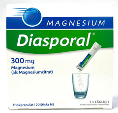 Front view of Protina Magnesium Diasporal 300mg sachets