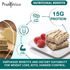 ProtiWise Lemon wafers cross-section reveals crisp texture and protein-rich interior for fast nourishment.