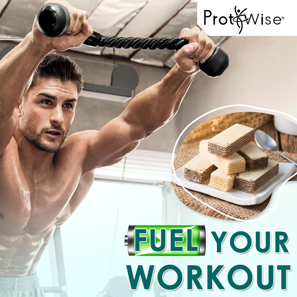 ProtiWise Lemon wafers digestive fiber image emphasizes gluten-free, high-fiber snacking.