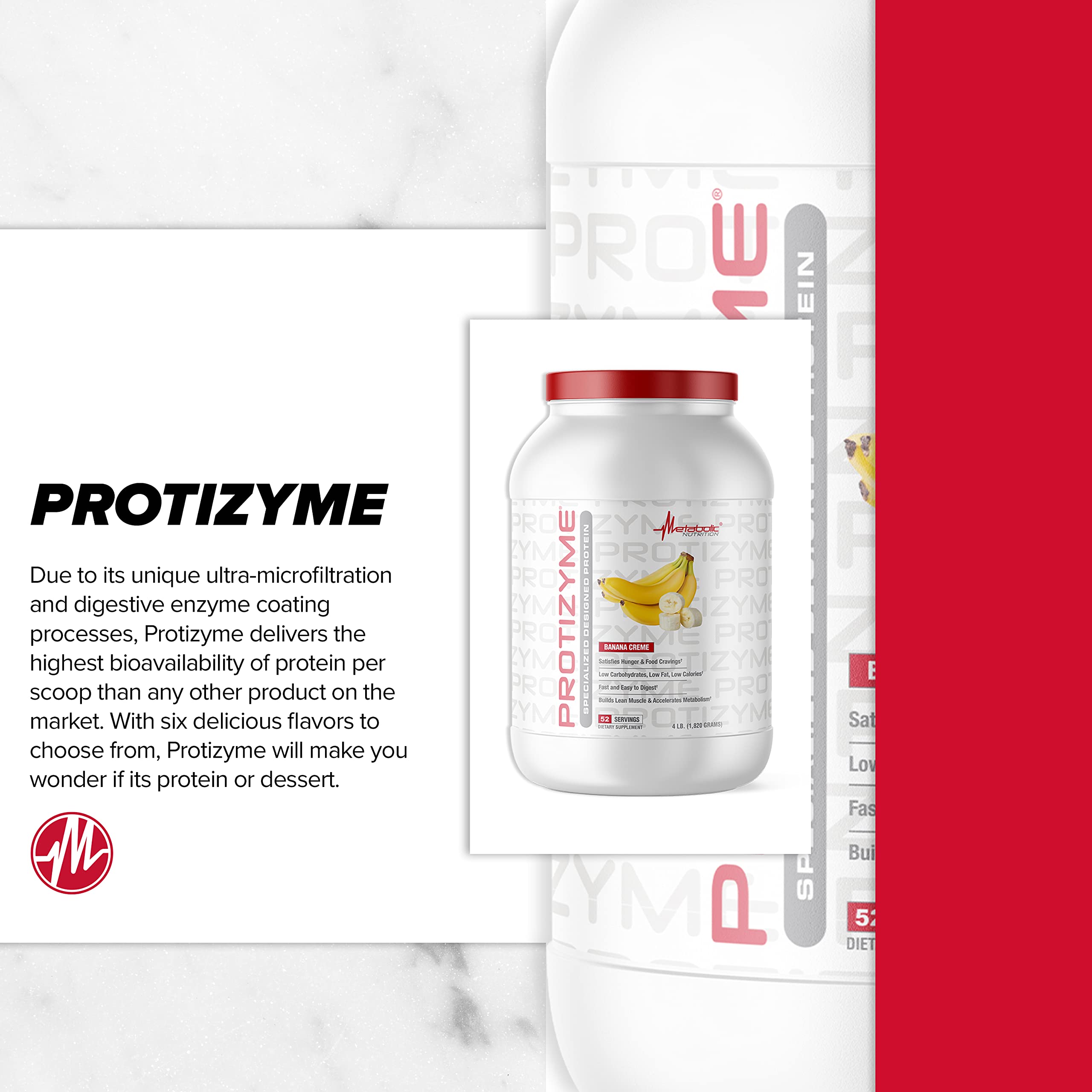 Protizyme Strawberry flavored whey protein powder image