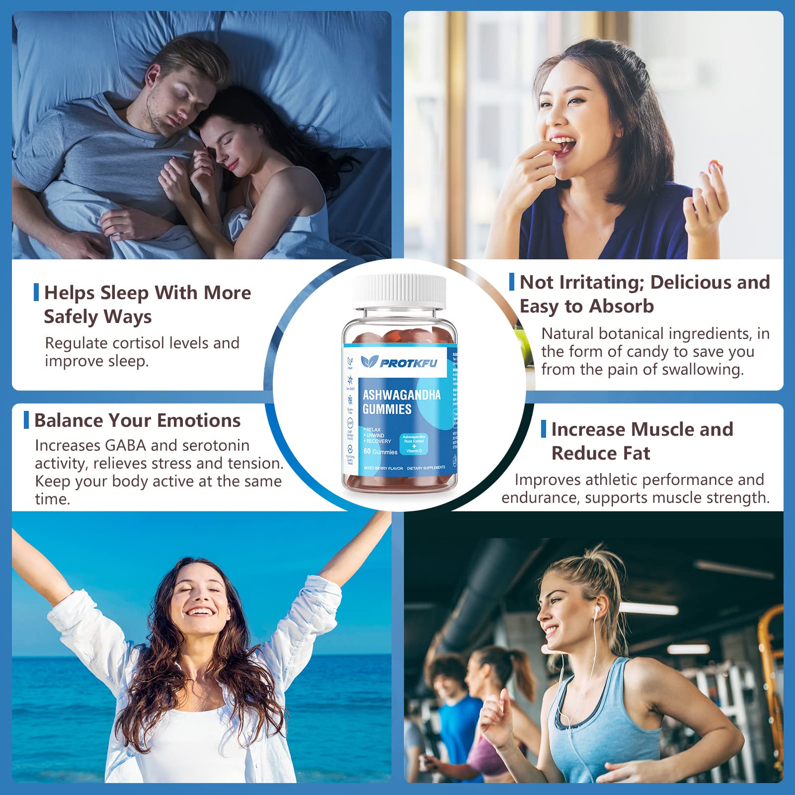 Nutrition panel for ProTKFU Ashwagandha and Vitamin D3 gummies