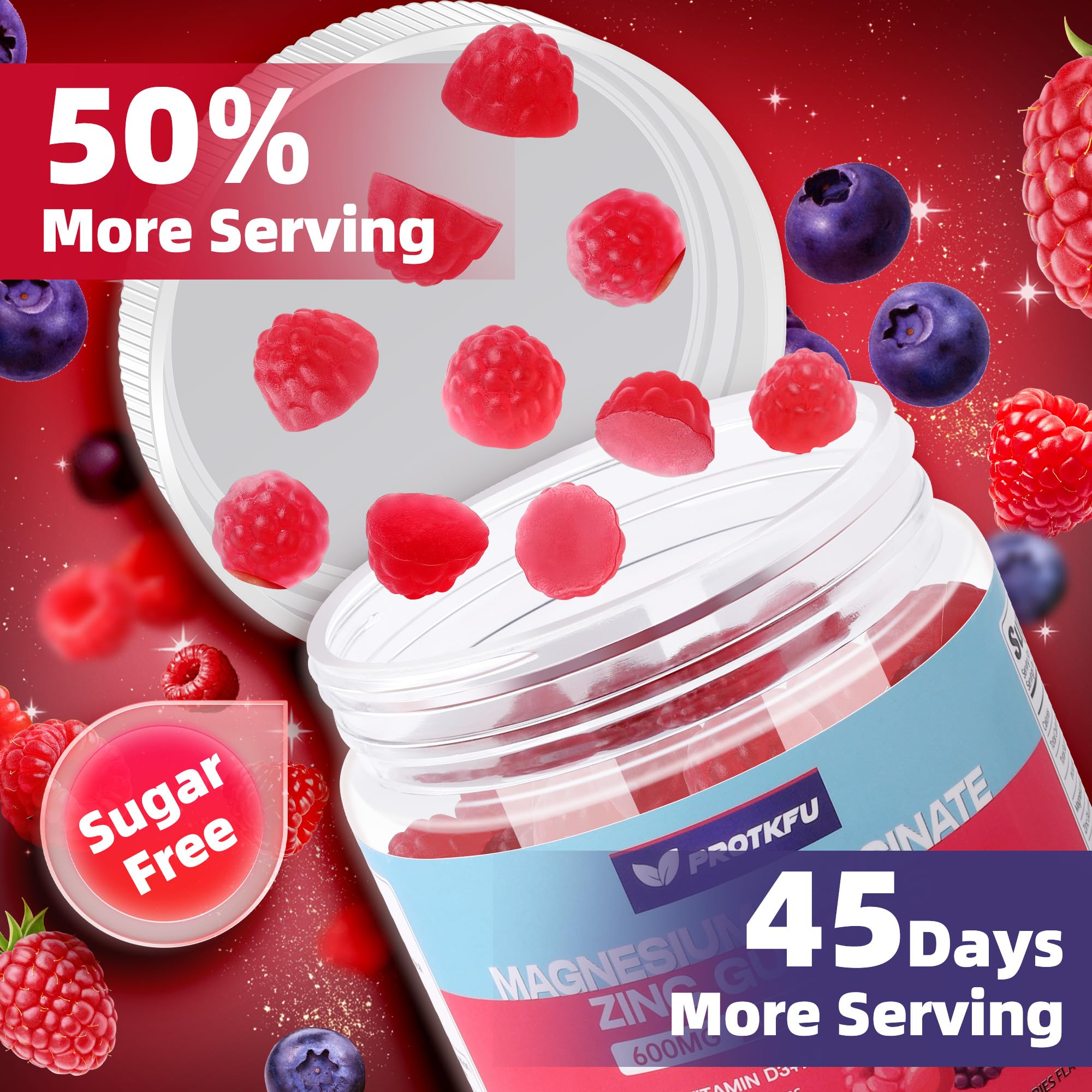 Assorted natural berry-flavored gummies