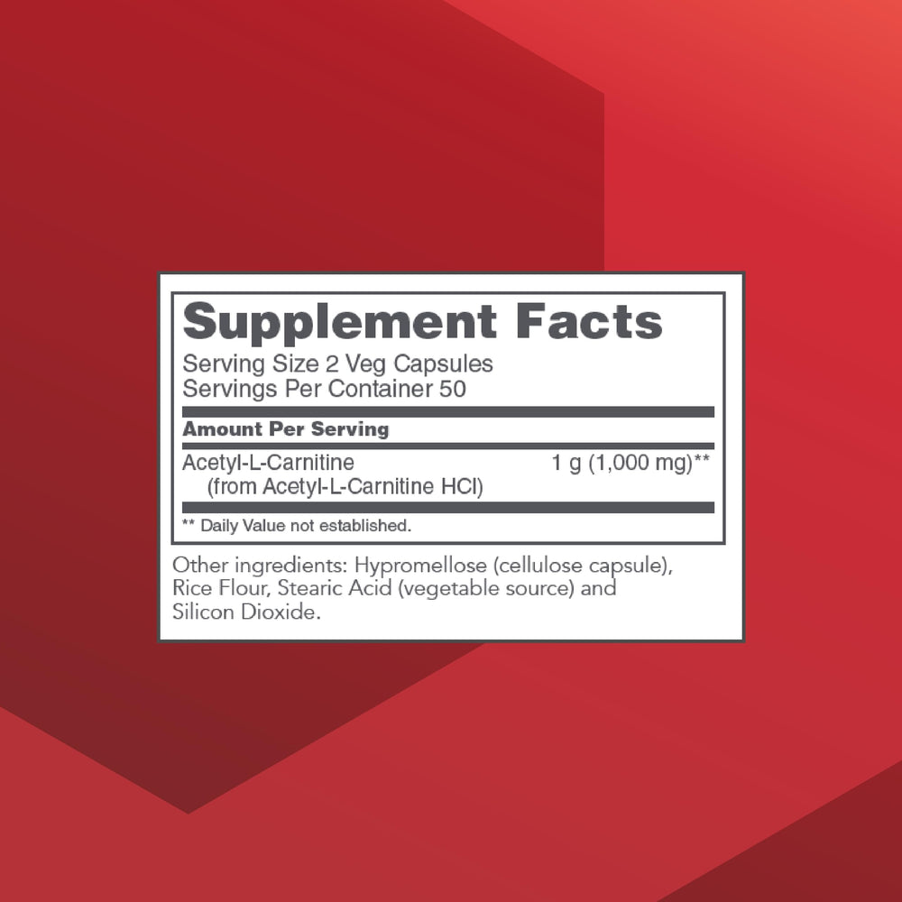 Close-up of Acetyl-L-Carnitine 500mg capsule