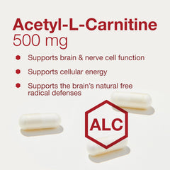 Packaging box and bottle of Protocol Acetyl-L-Carnitine 500mg