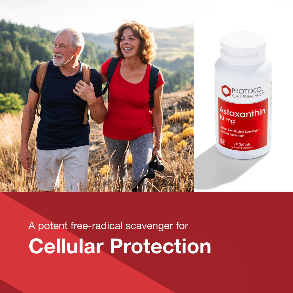 Open bottle of Protocol Astaxanthin 10mg Softgels