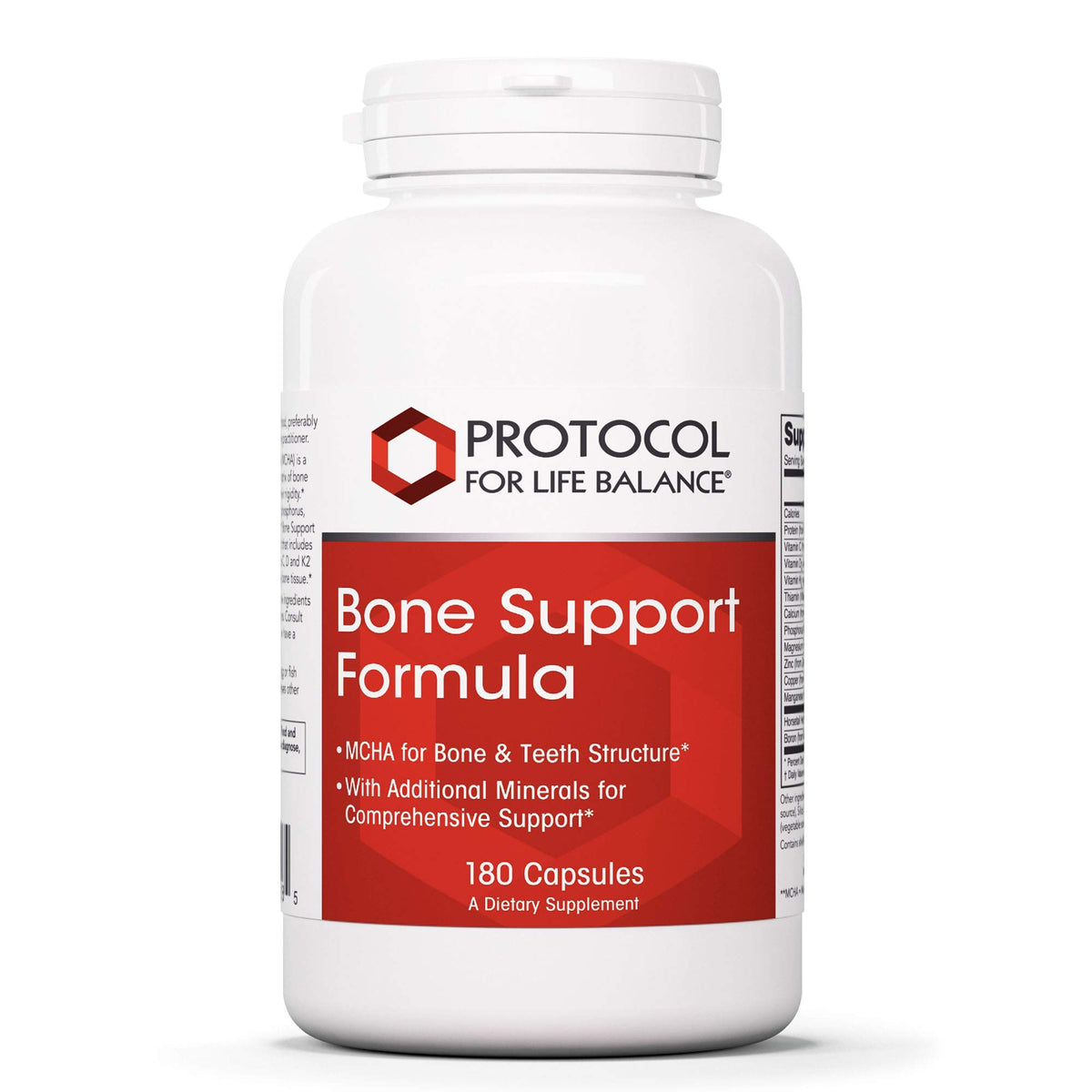Protocol Bone Support Formula bottle with 180 capsules
