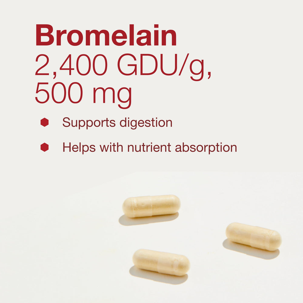 Vegan and Kosher label on Bromelain packaging