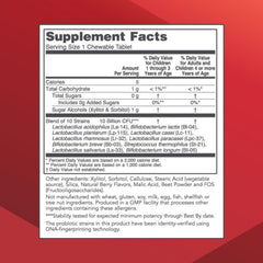 Back label showing ingredients and nutrition facts