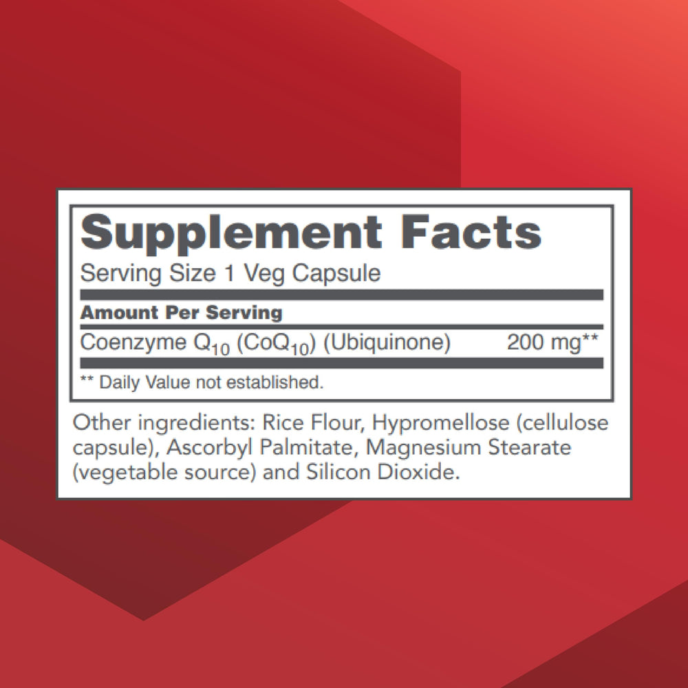 Close-up of Protocol CoQ10 200 mg capsules
