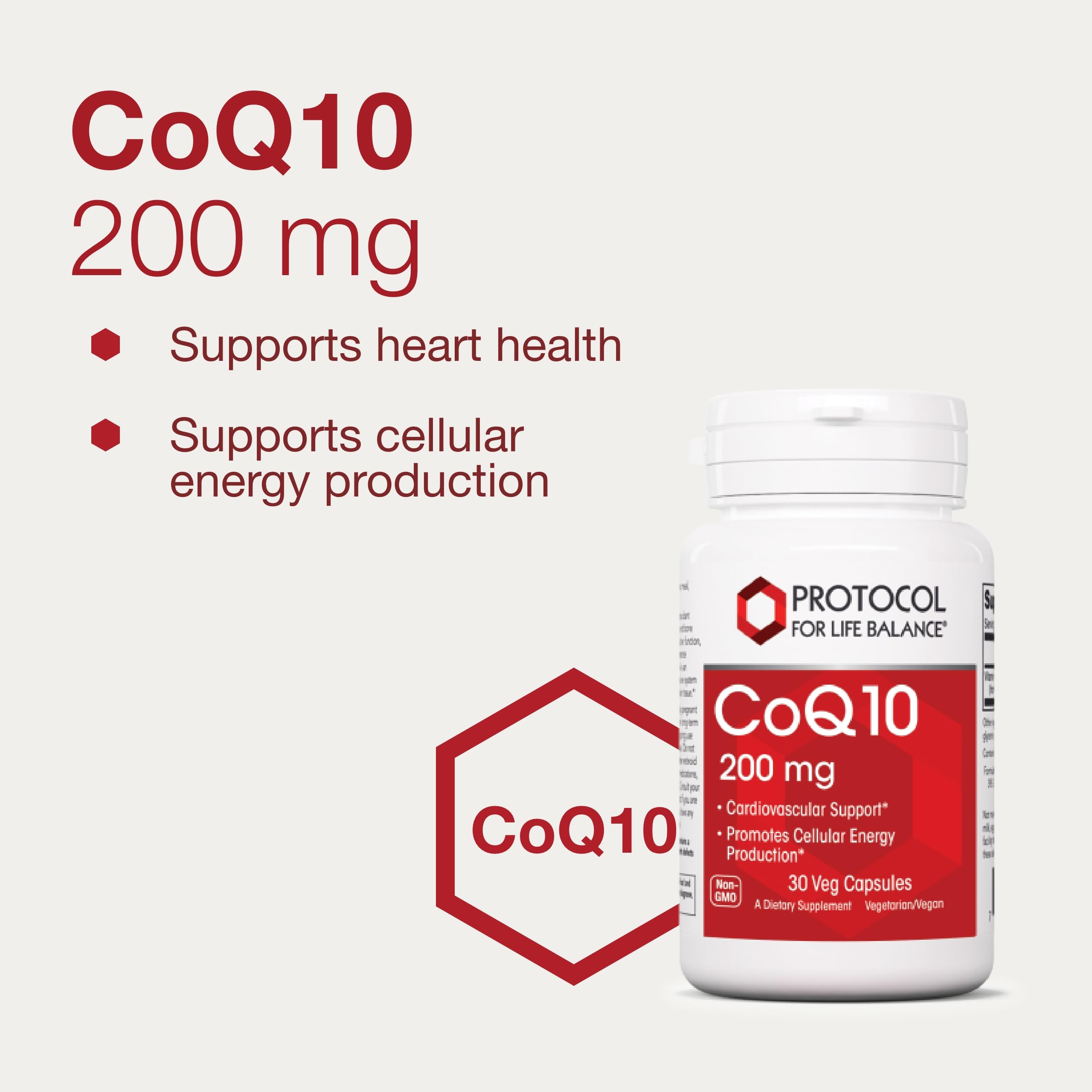 Vegan and Non-GMO label on Protocol CoQ10