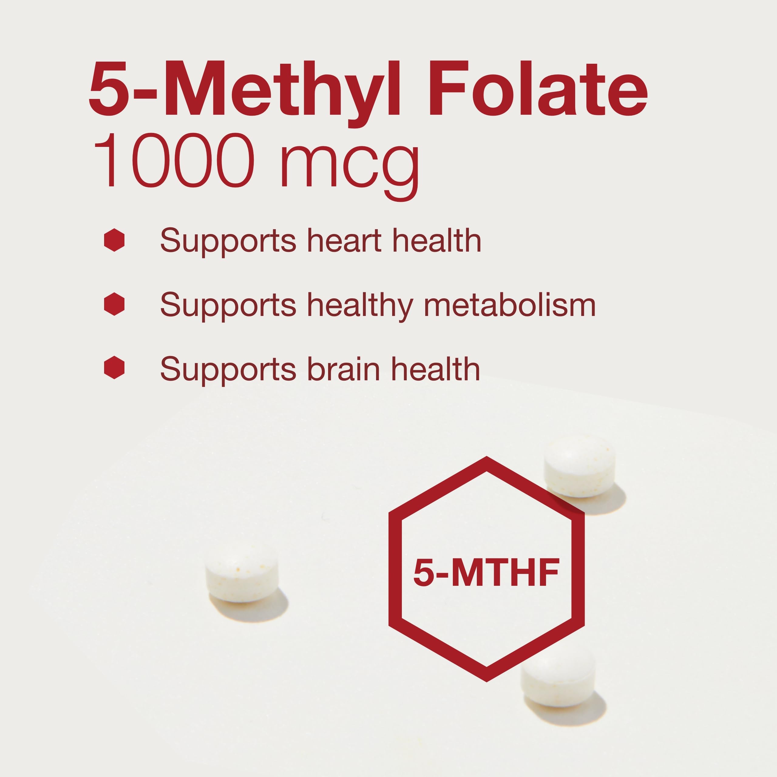 Nutrition Facts panel for Protocol For Life Balance 5-Methylfolate 1000mcg