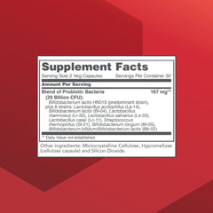 Close-up of Bifido Digest label showing 20 Billion CFU