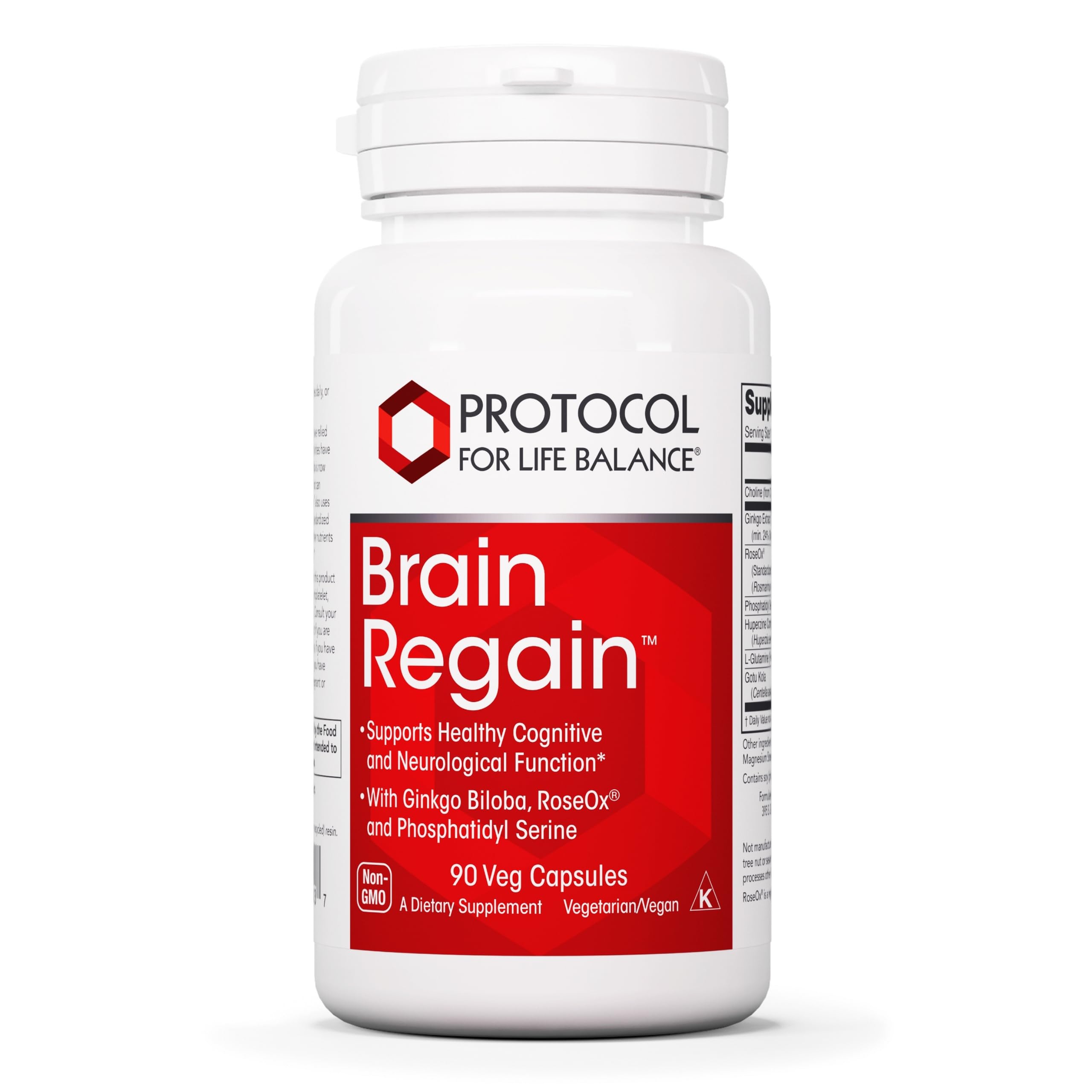 Protocol for Life Balance Brain Regain bottle close-up for brain support