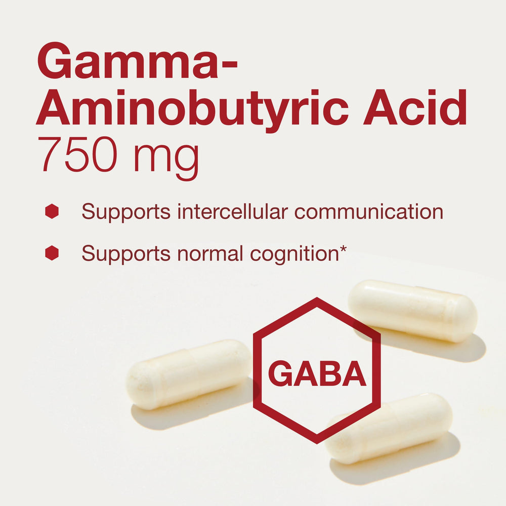GABA 750mg ingredients information on packaging