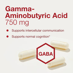 GABA 750mg ingredients information on packaging