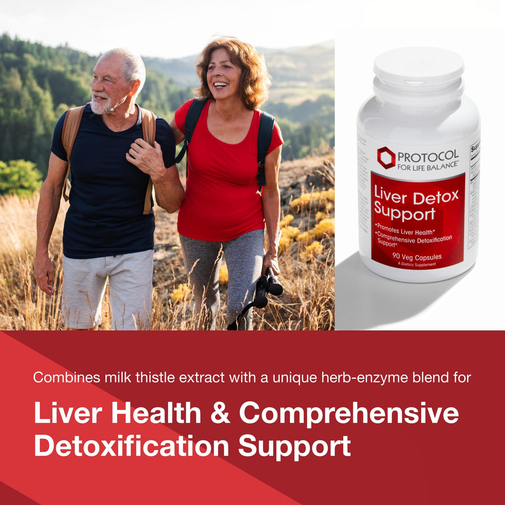 Protocol For Life Balance liver detox capsules close-up highlights daily liver support.