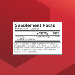 Close-up of a single Methyl B12 1,000mcg lozenge