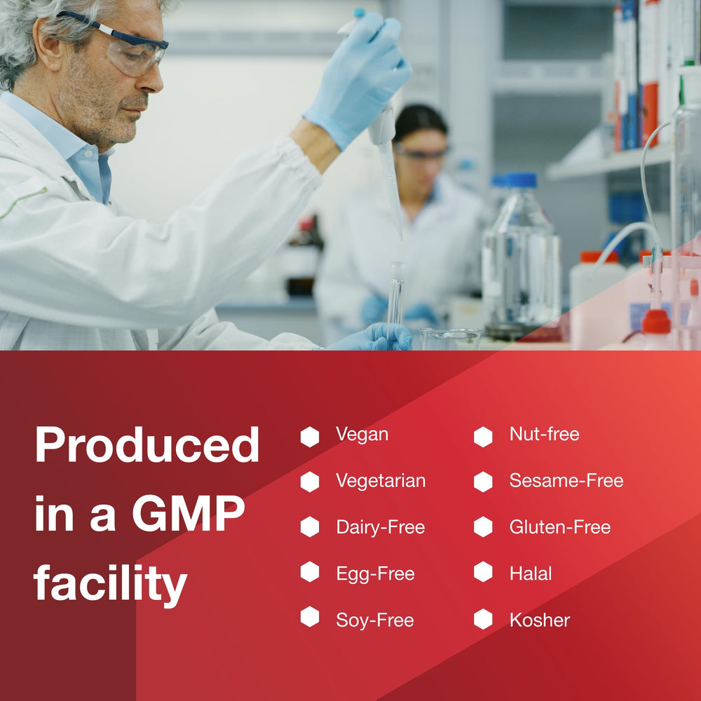 GMP quality assurance badge on product box