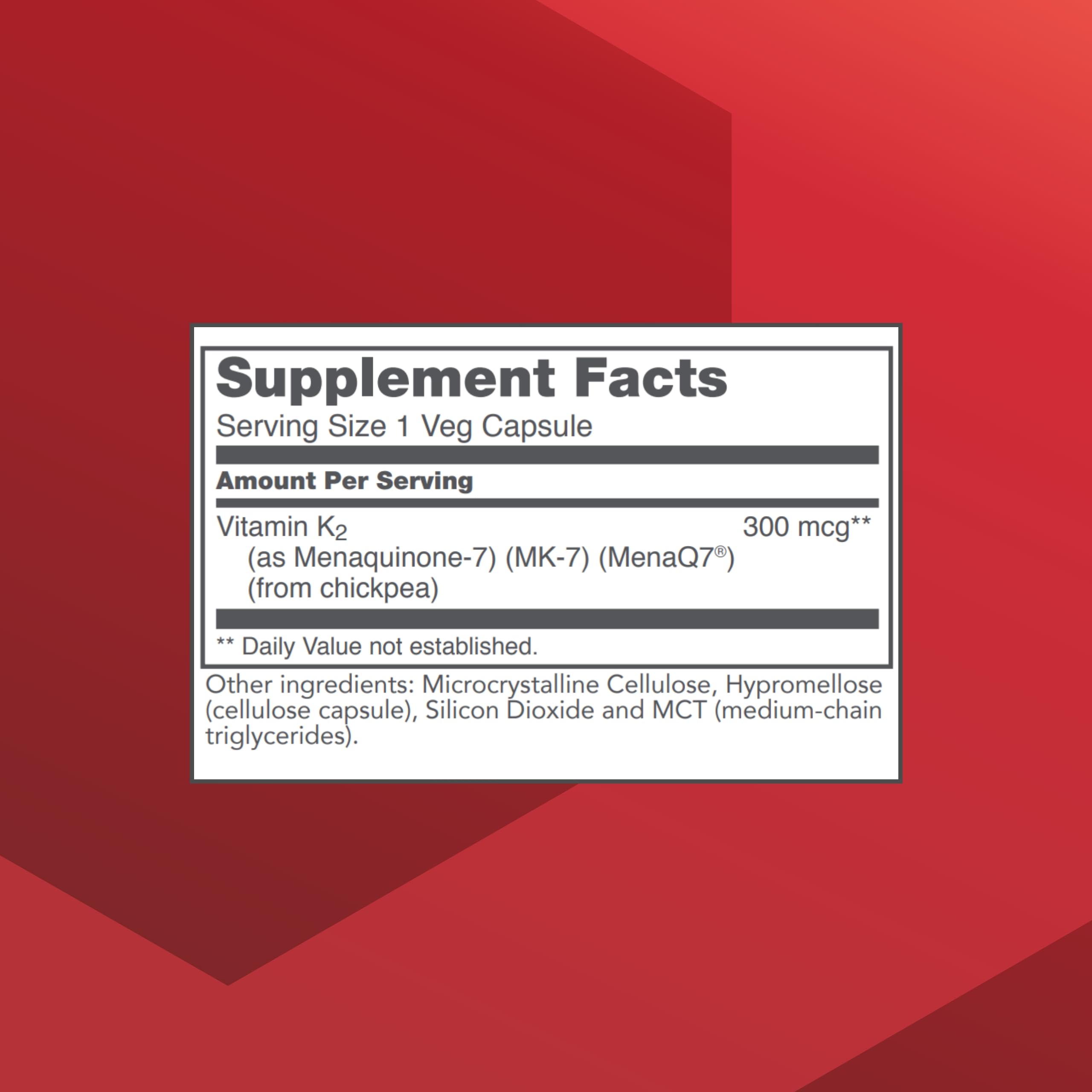 Close-up of MK-7 300mcg vegan capsule