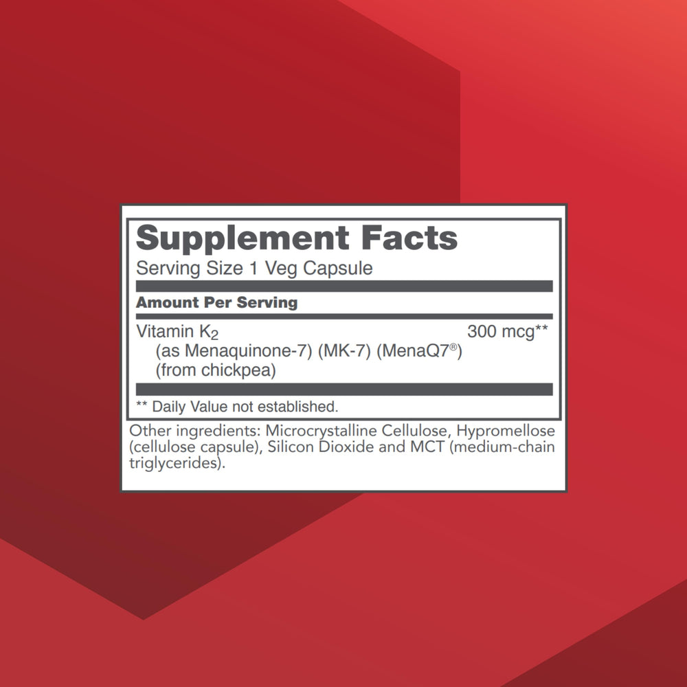 Close-up of MK-7 300mcg vegan capsule