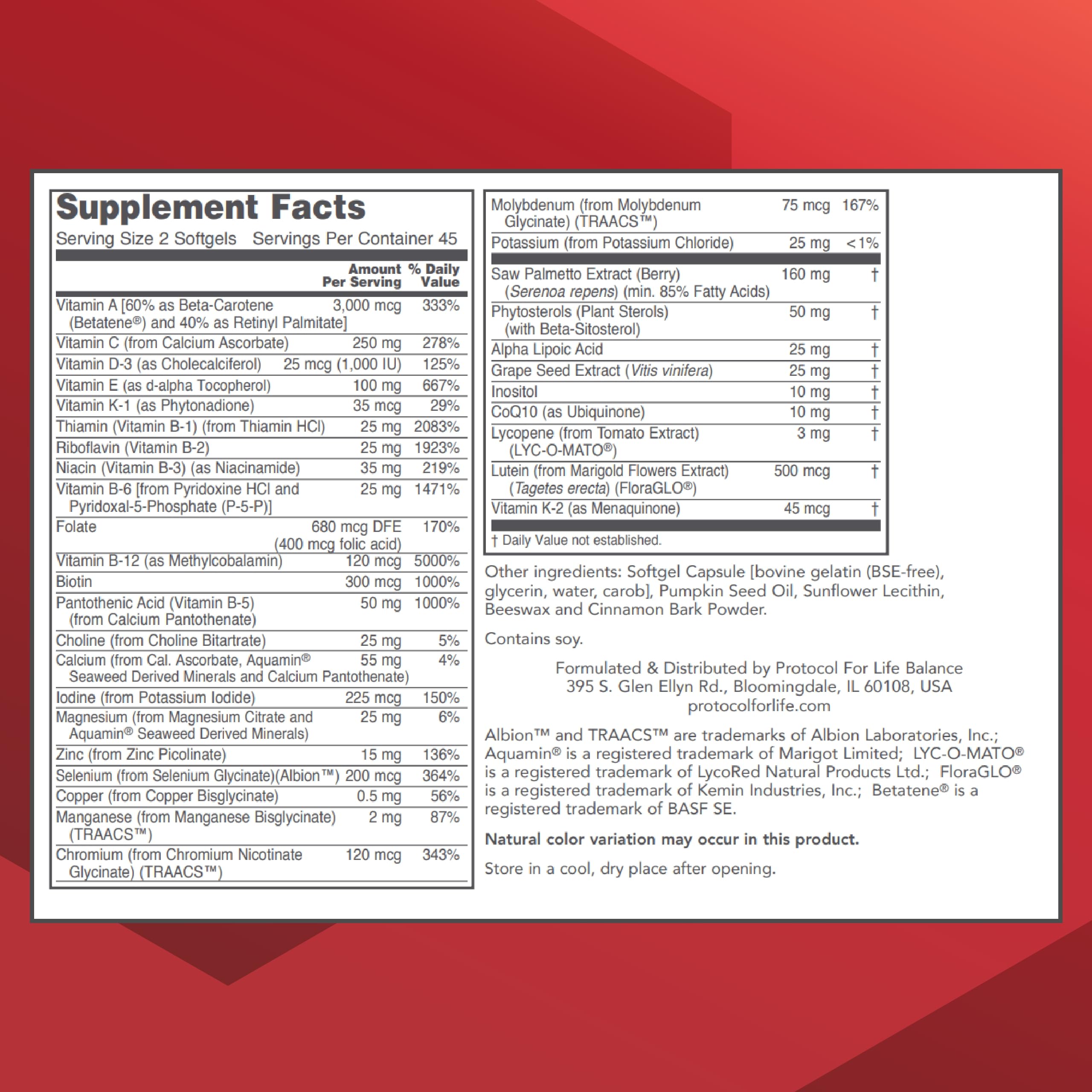 Close-up of Ortho Multi Softgels for Men