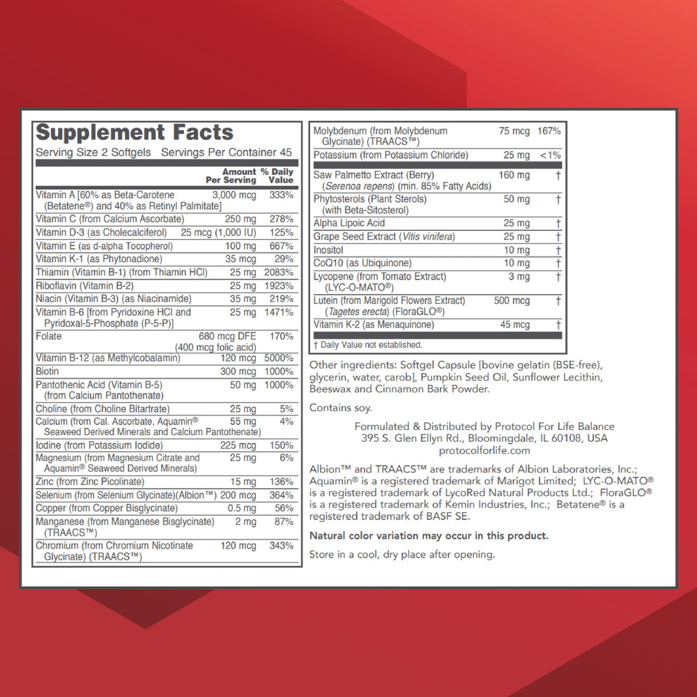 Close-up of Ortho Multi Softgels for Men