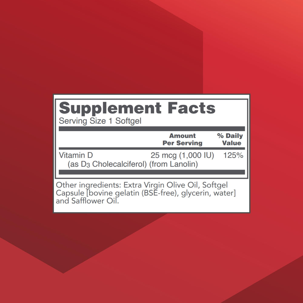 Packaging of Protocol For Life Balance Vitamin D3 1000 IU bottle