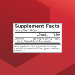 Vitamin D3 10,000 IU supporting bones and teeth illustration