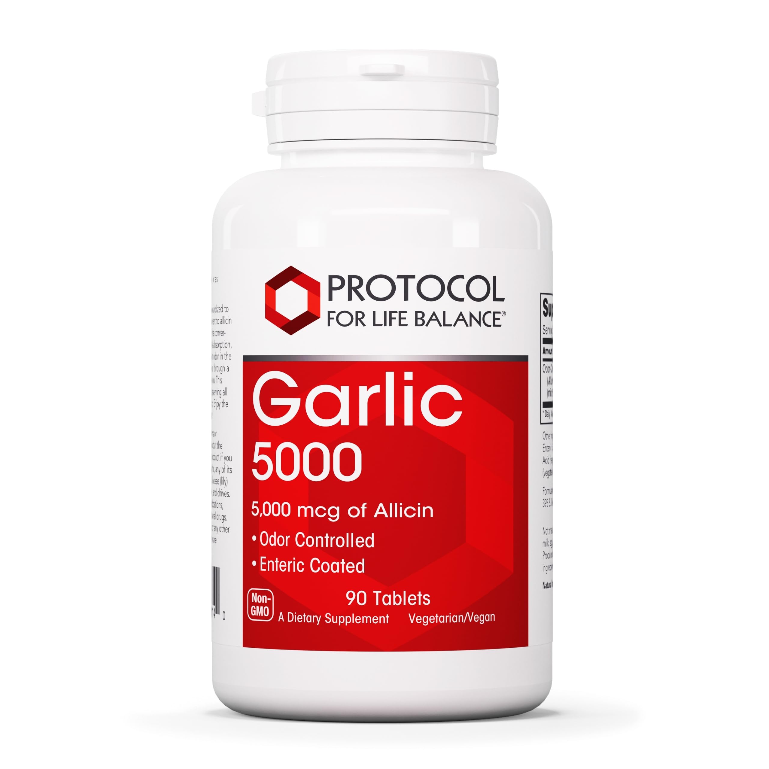 Front view of Protocol Garlic 5,000 bottle with label