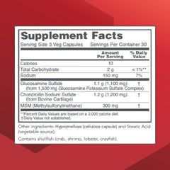 Product pack shot of Protocol Glucosamine & Chondroitin with MSM 90 Veg Caps