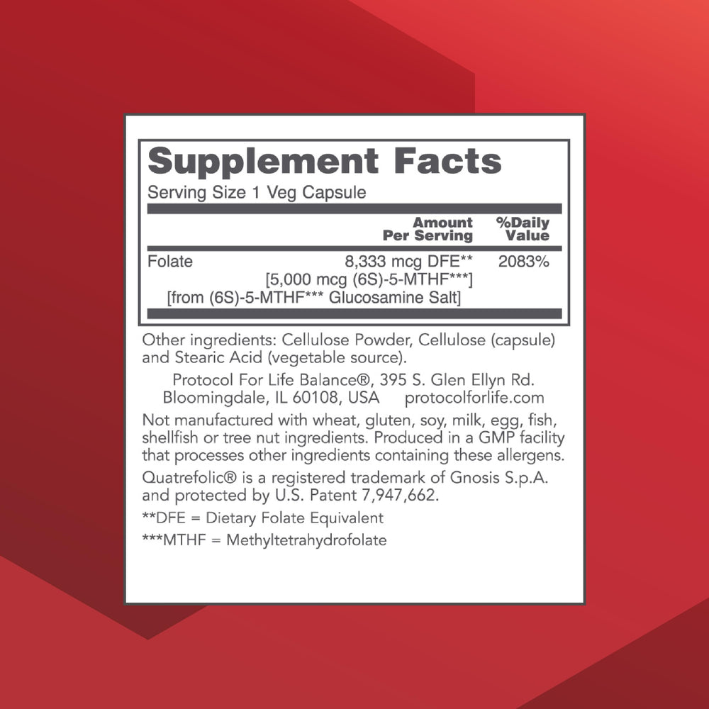 Close-up of Protocol For Life Balance 5-Methylfolate capsules