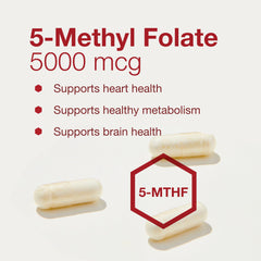 Back of bottle showing supplement facts for Protocol For Life Balance 5-Methylfolate