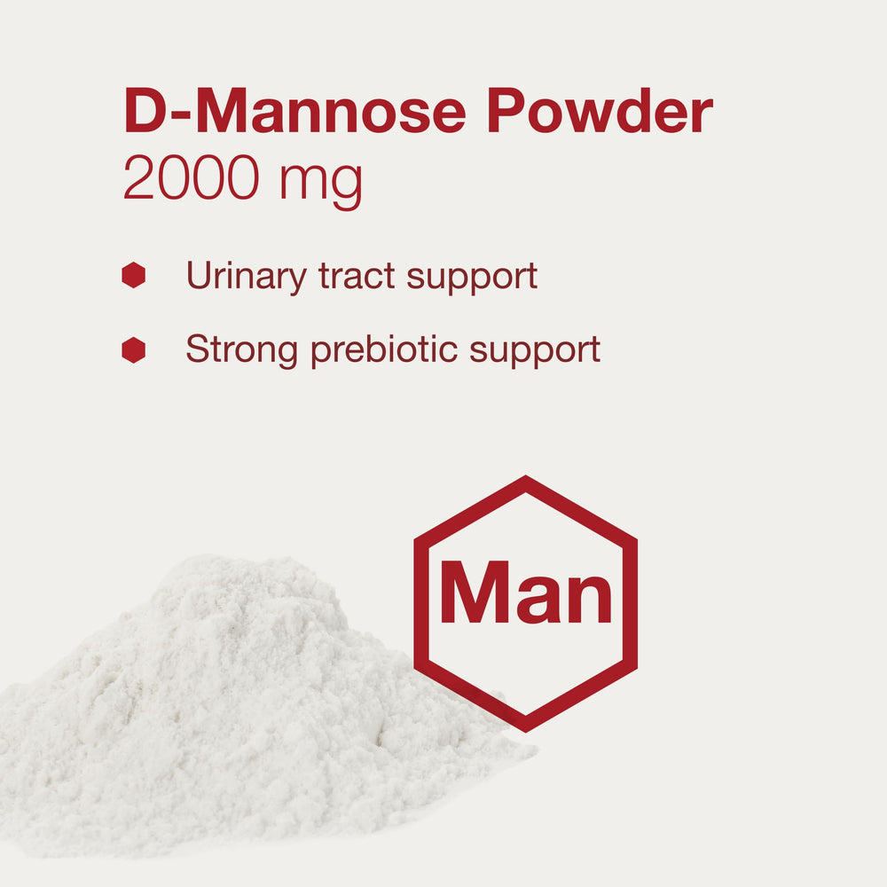 Open tub with D-Mannose powder inside