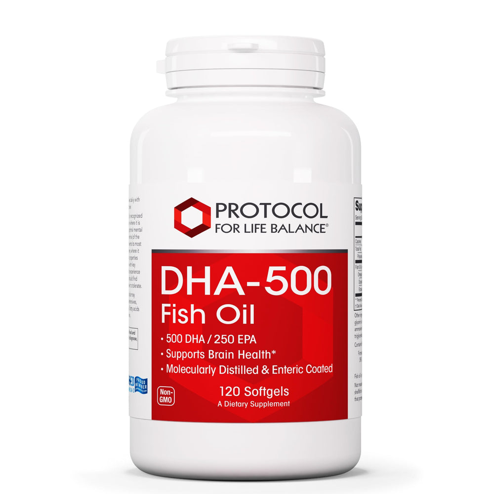 Protocol for Life Balance DHA-500 bottle label