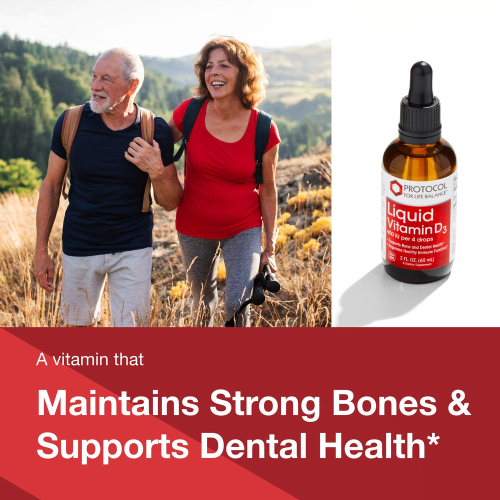 Serving of Vitamin D3 drops showing 400 IU