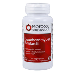 Front view of PROTOCOL FOR LIFE BALANCE Saccharomyces Boulardii 10 Billion CFU probiotic capsules
