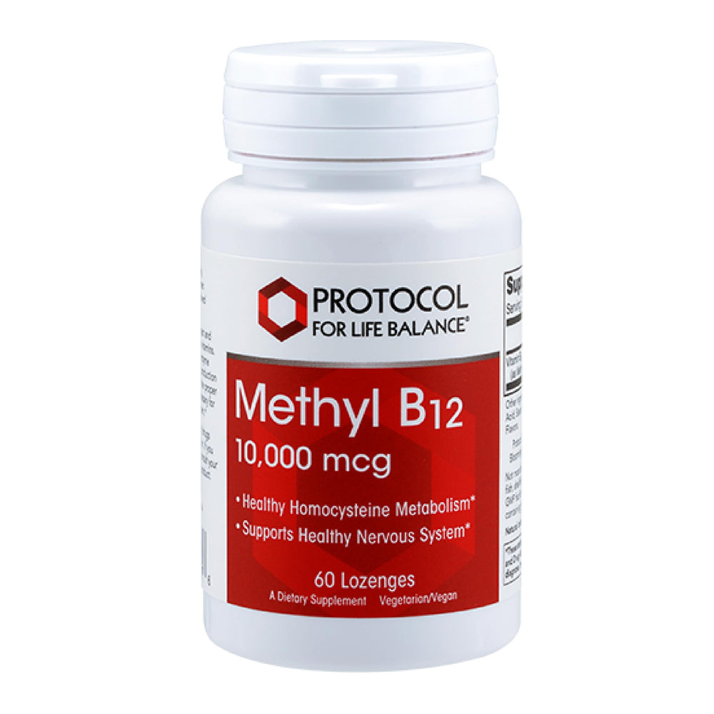 Bottle of Protocol Methyl B12 10,000mcg lozenges
