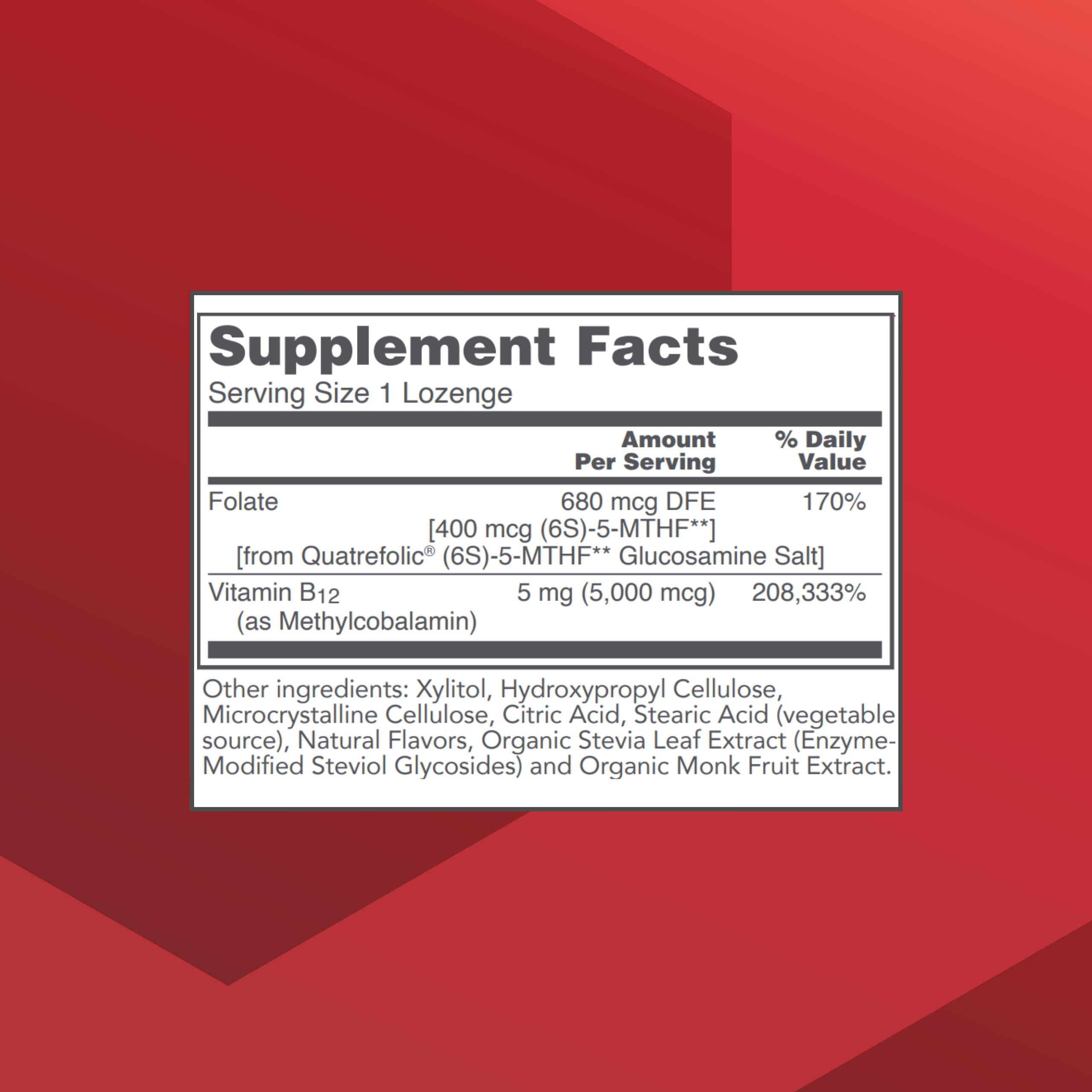 Close-up of Protocol Methyl B12 5,000mcg lozenge