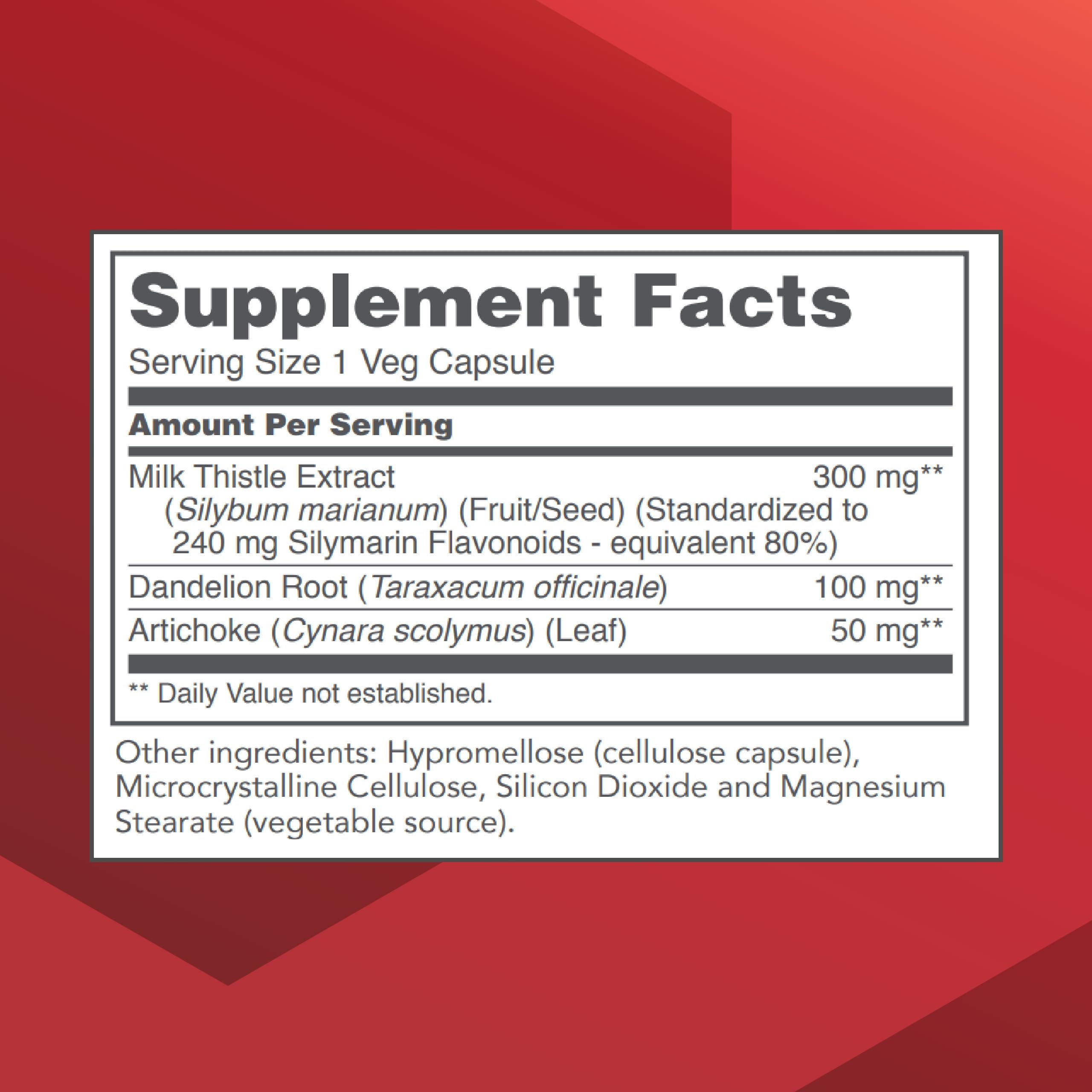 Close-up of milk thistle ingredients indicating liver support