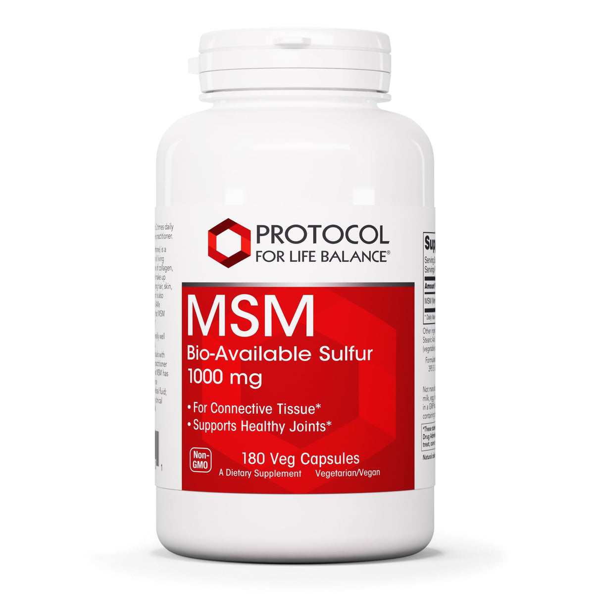 Protocol MSM Bioavailable Sulfur 1000mg bottle label