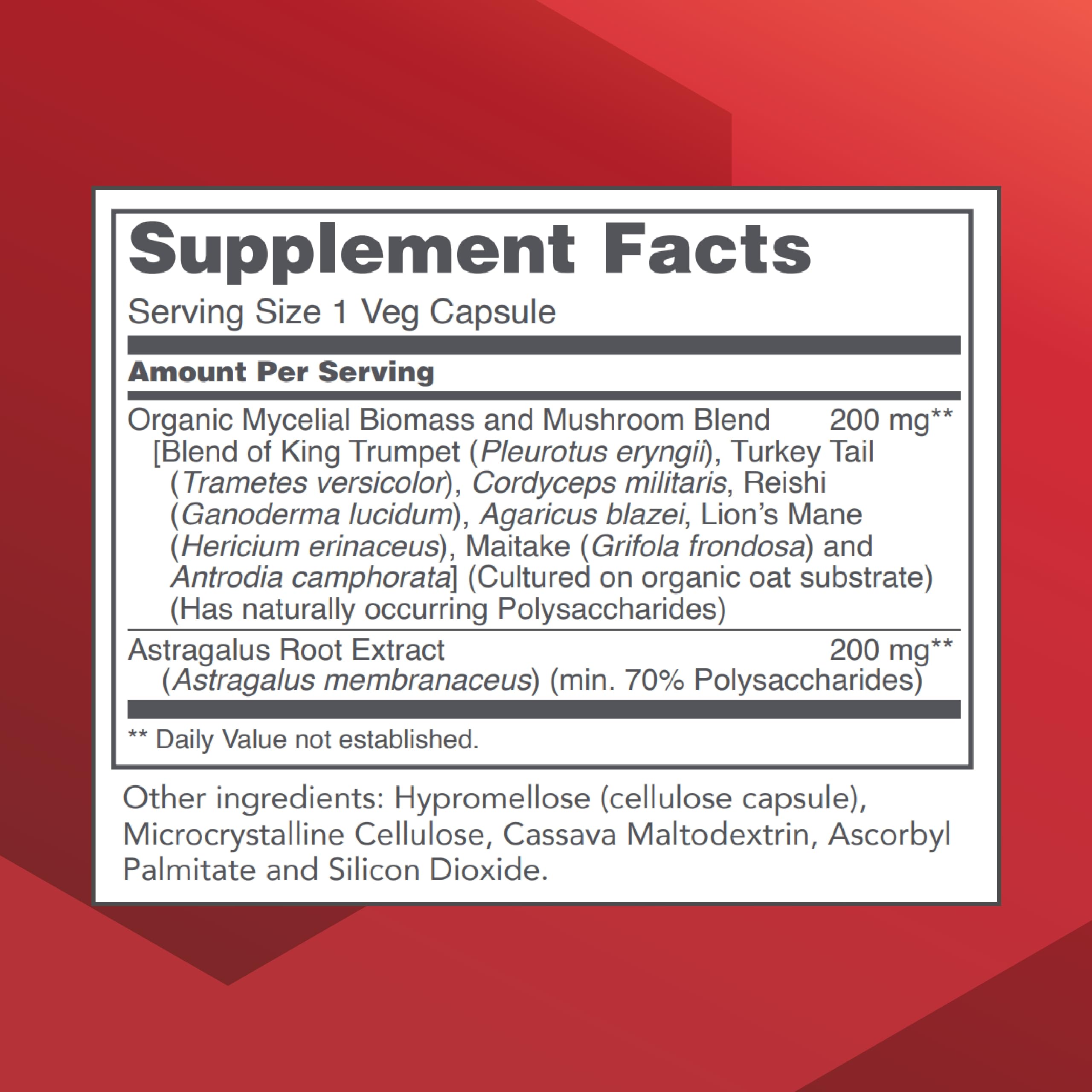 Astragalus extract ingredient in Protocol Mycel Immune Plus