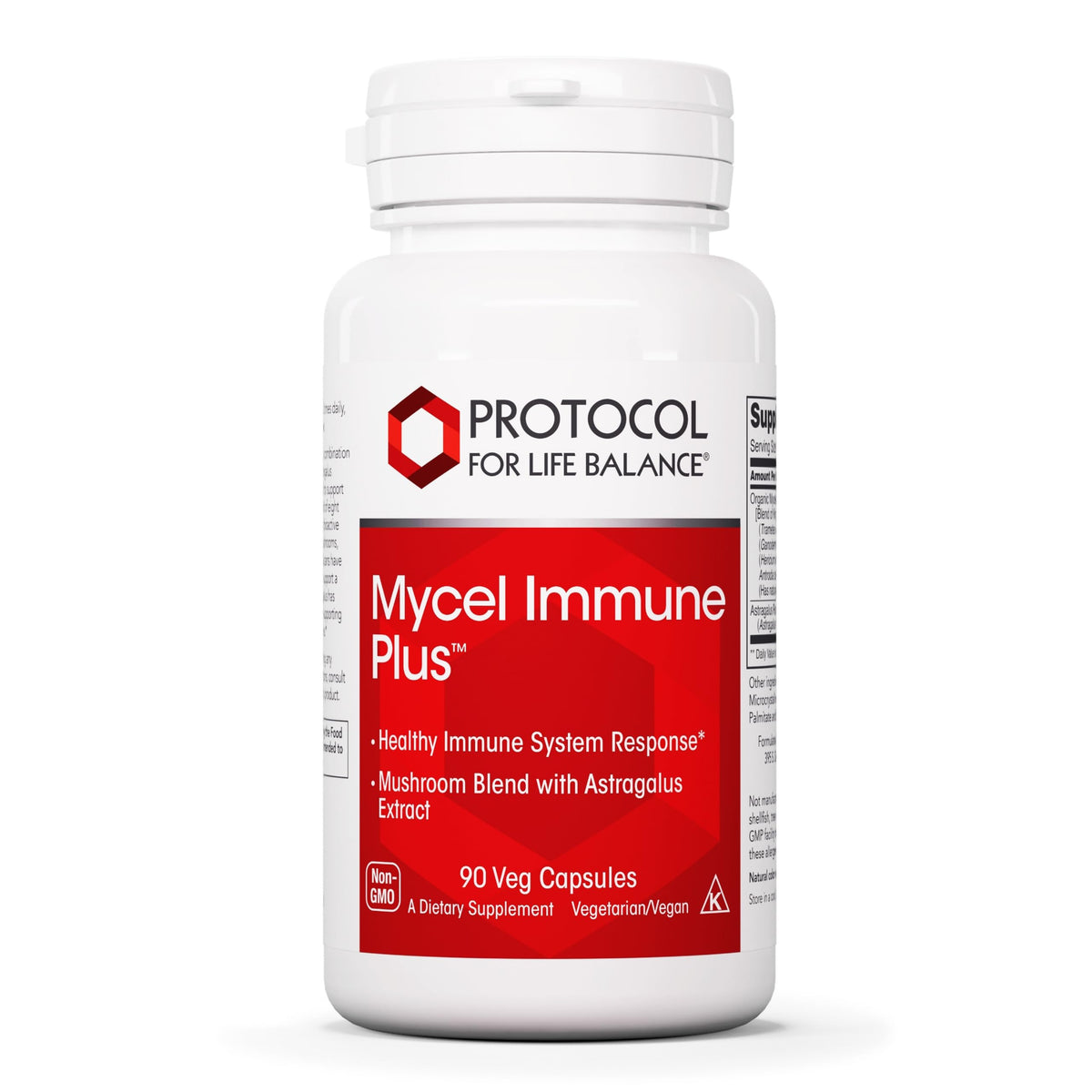 Protocol Mycel Immune Plus bottle with mushroom blend label