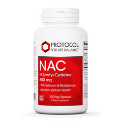 Protocol NAC bottle label highlighting selenium and molybdenum