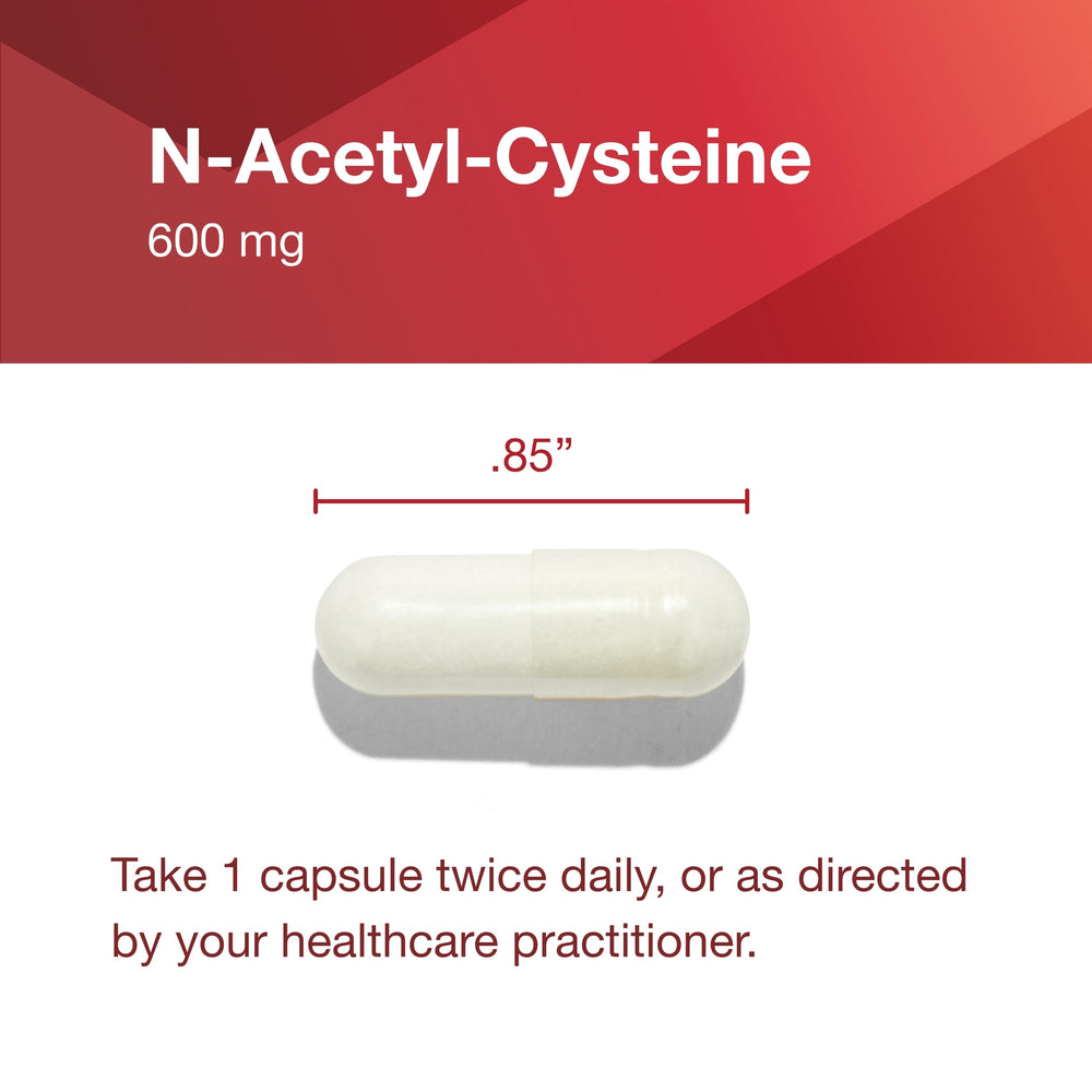 NAC capsules on white background with bottle